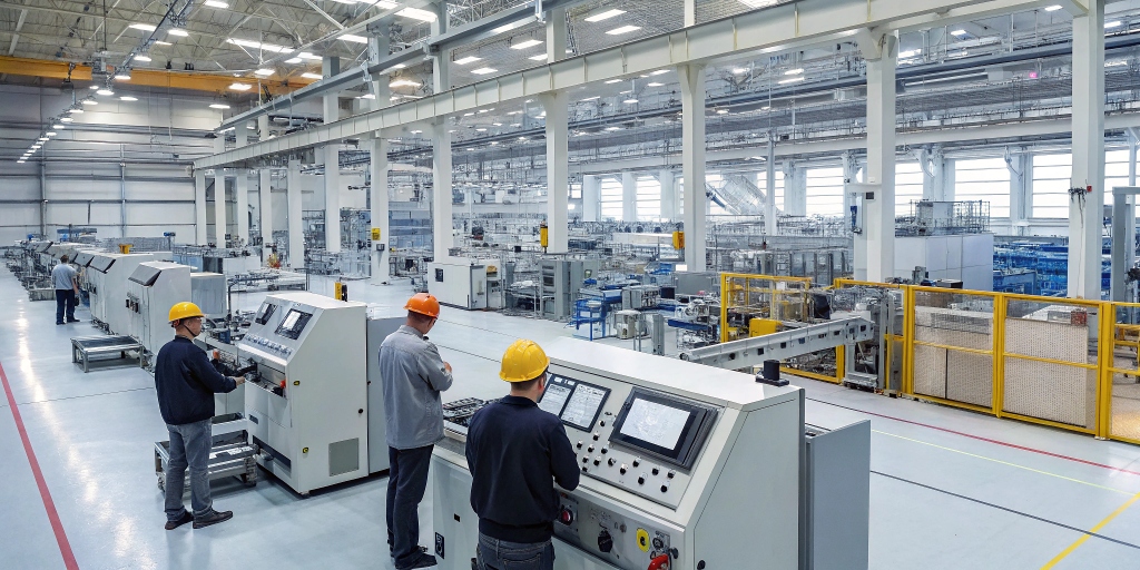Automated industrial machinery controlled by PLC programming improving efficiency in manufacturing processes