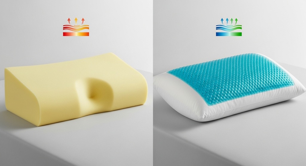 gel vs memory foam pillow structure and benefits