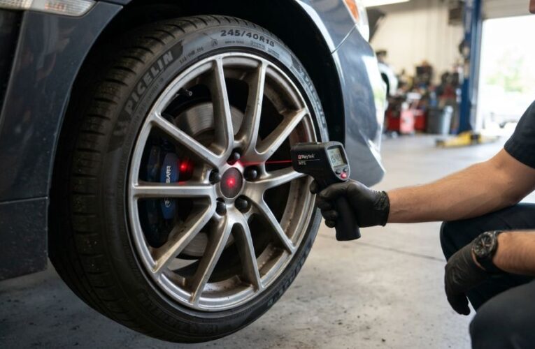 Inspecting brake rotors for overheating and damage