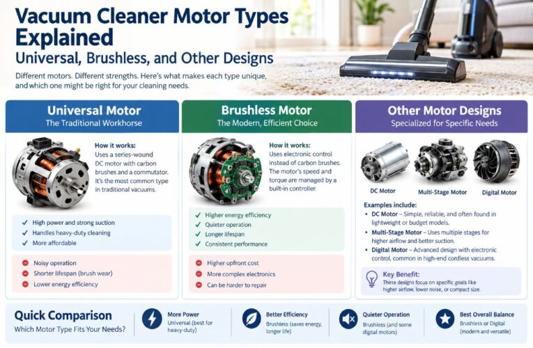 Vacuum cleaner motor types explained