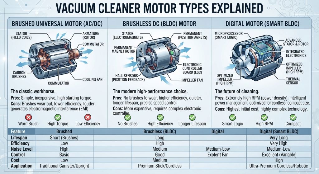 Brushless vacuum cleaner motor technology